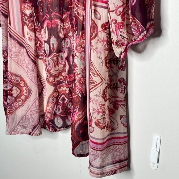 Ophelia Roe Floral Boho Dress Women's M Pink fairy grunge babydoll 70s flowy - Picture 10 of 16